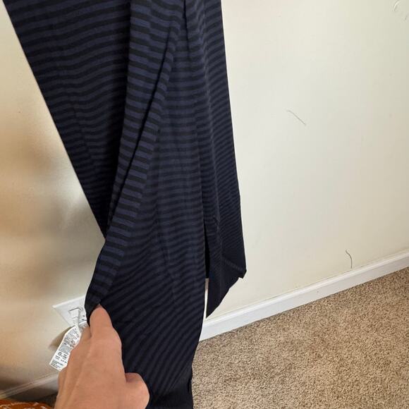 Laila Jayde Navy Black Stripe Maxi Dress Mesh Detail Sleeveless NWT XS - Picture 4 of 9